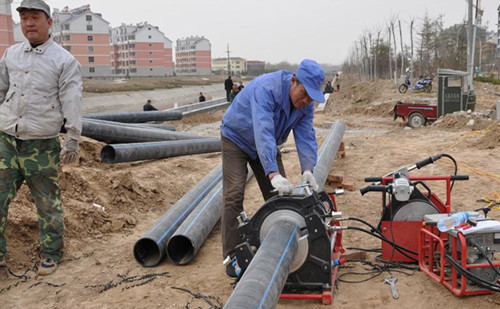 PE给水管现场施工图